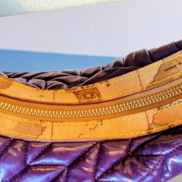 ALVIERO MARTINI 1A Classe Purple Quilted Hobo Bag – Made in Bulgaria – Authentic - Picture 8 of 13
